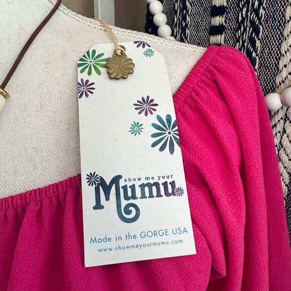 Show Me Your MuMu Hot Pink Knit Off Shoulder Front Tie Blouse - Picture 3 of 6